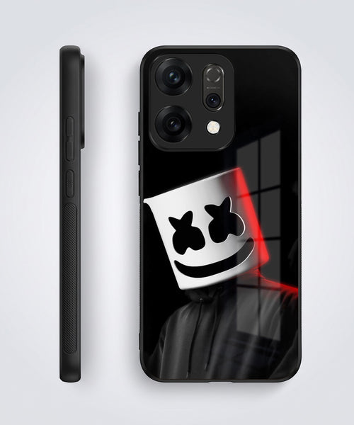 Oppo Reno 14 5G Premium Acrylic Shockproof Glass Back Case (Mask Dark)