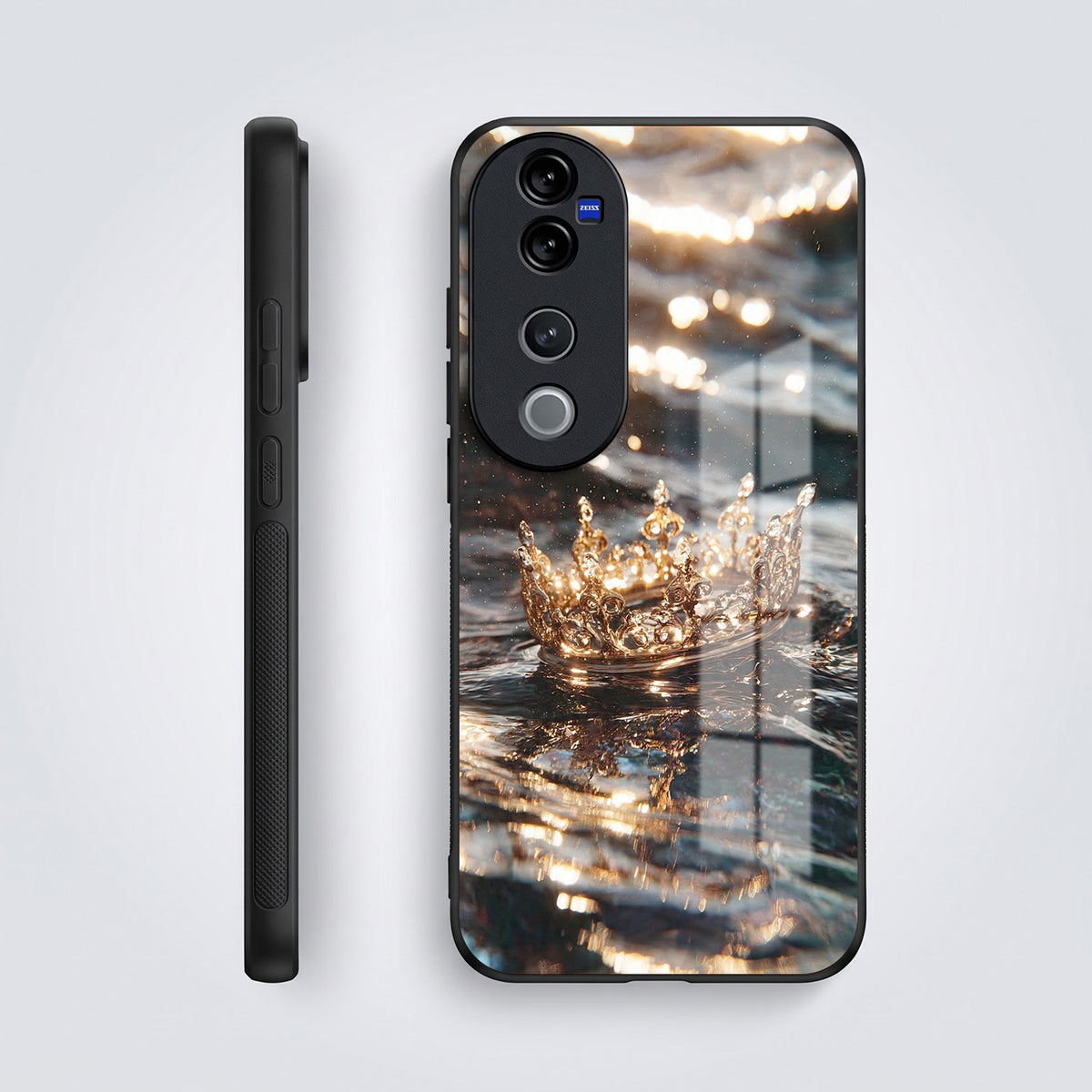 Vivo V40 Pro 5G Golden Crown Ocean Acrylic Glass Back Case