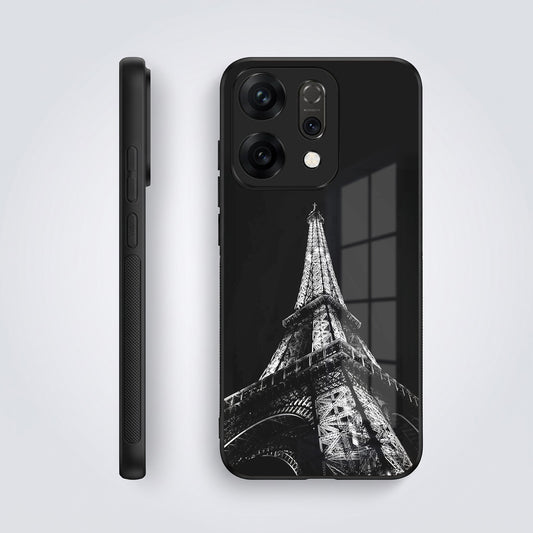 Oppo Reno 14 5G Premium Acrylic Shockproof Glass Back Case (Eiffel Tower)