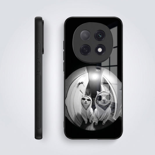Oppo F29 Pro 5G Premium Acrylic Shockproof Glass Back Case (Purrfect Duo)