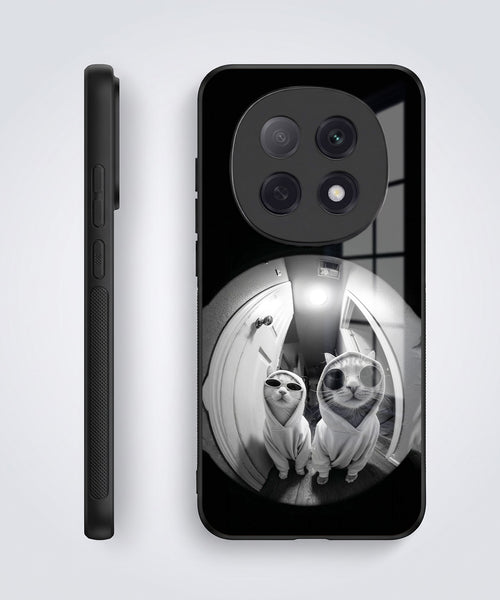 Oppo F29 Pro 5G Premium Acrylic Shockproof Glass Back Case (Purrfect Duo)