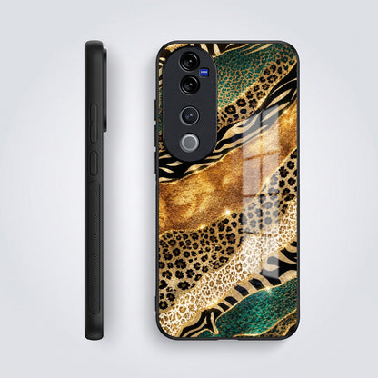 Vivo V40 Pro 5G Golden Leopard Acrylic Glass Back Case