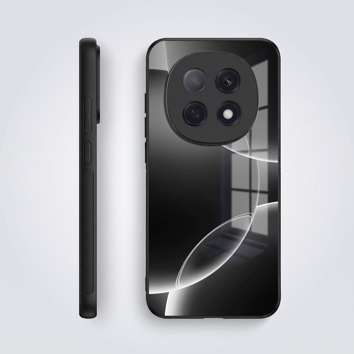 Oppo F29 Pro 5G Premium Acrylic Shockproof Glass Back Case (Black Wave)