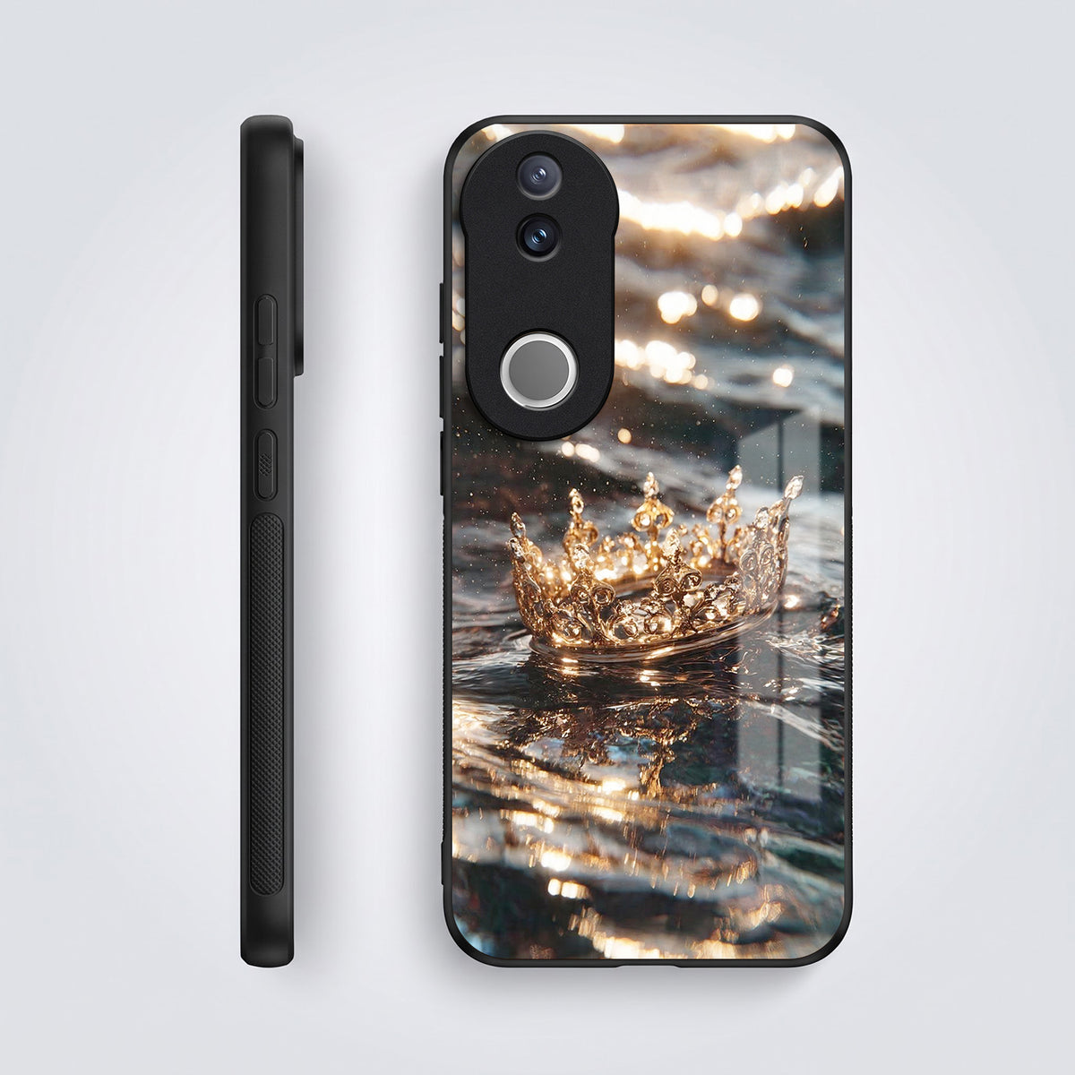 Vivo V50 5G Golden Crown Ocean Acrylic Glass Back Case