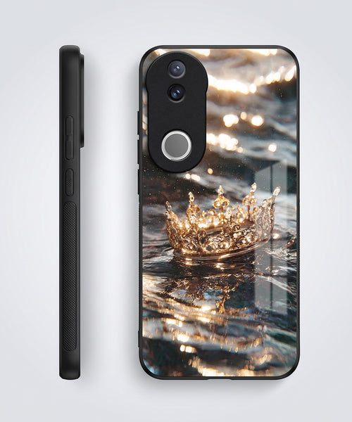 Vivo V50 5G Golden Crown Ocean Acrylic Glass Back Case