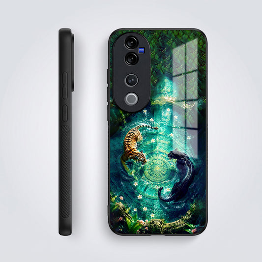 Vivo V40 Pro 5G Tiger & Panther Mystic Acrylic Glass Back Case