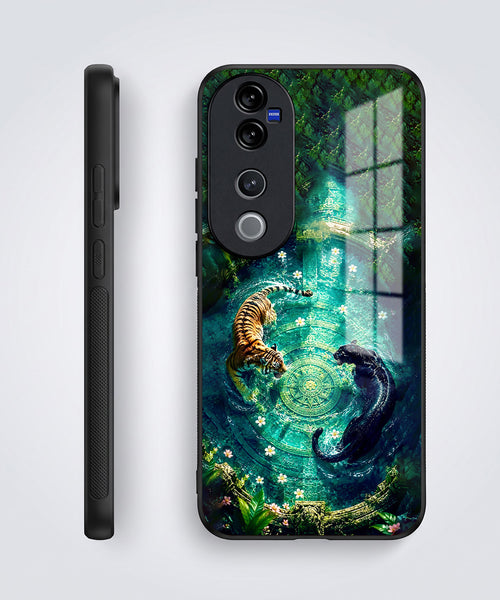 Vivo V40 Pro 5G Tiger & Panther Mystic Acrylic Glass Back Case