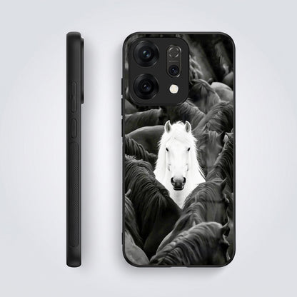 Oppo Reno 14 5G Premium Acrylic Shockproof Glass Back Case (Mystic Stallion)