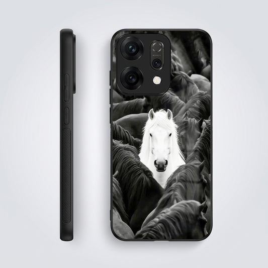Oppo Reno 14 5G Premium Acrylic Shockproof Glass Back Case (Mystic Stallion)