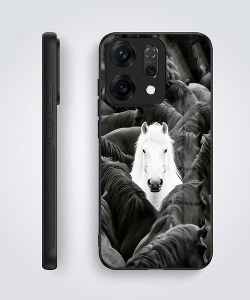 Oppo Reno 14 5G Premium Acrylic Shockproof Glass Back Case (Mystic Stallion)