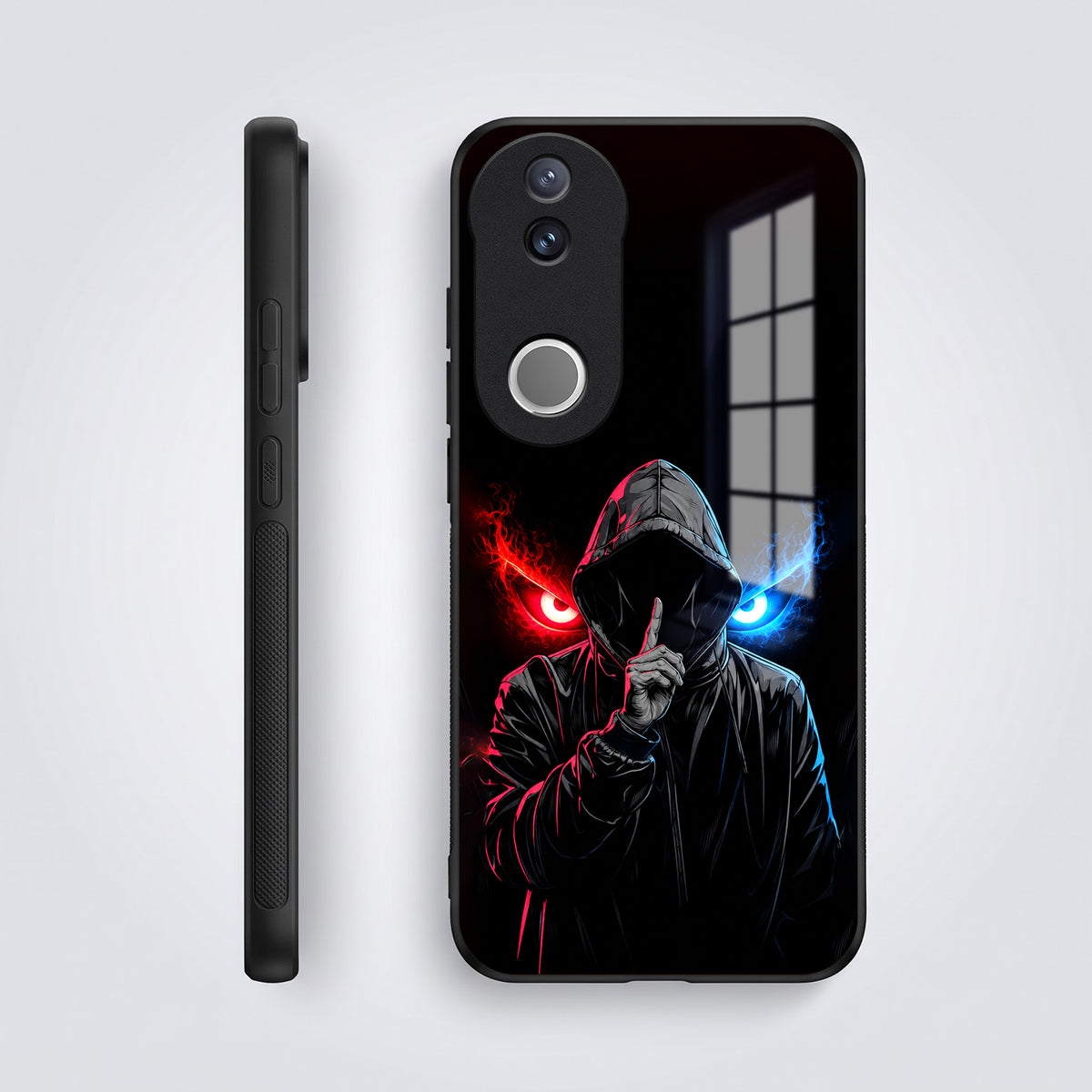 Vivo V50 5G Hooded Shadow Demon Acrylic Glass Back Case