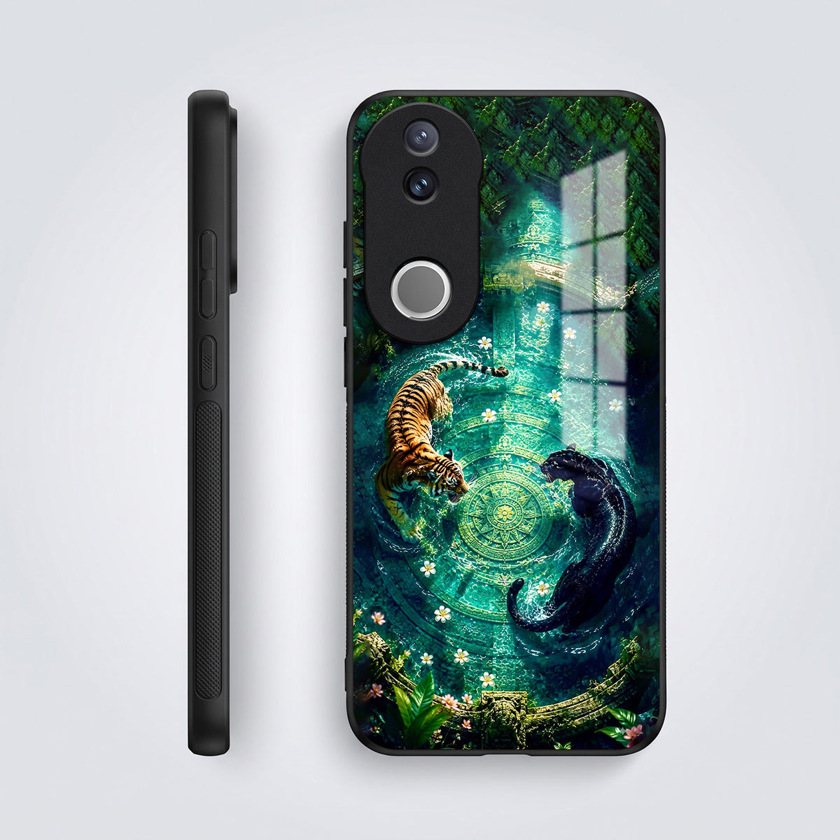 Vivo V50 5G Tiger & Panther Mystic Acrylic Glass Back Case