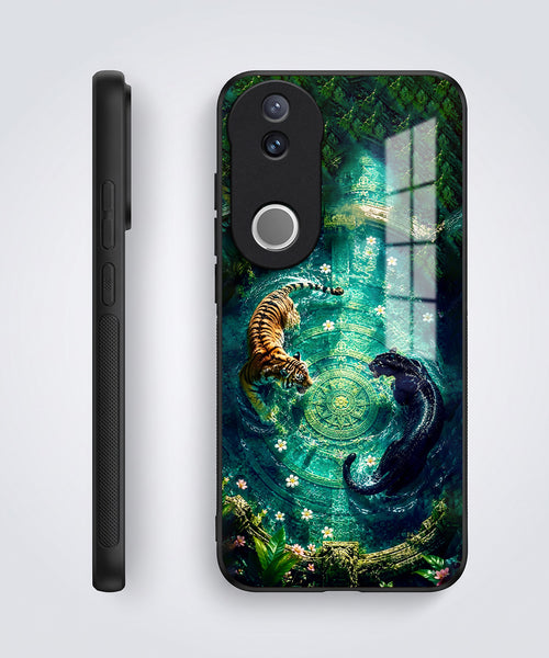 Vivo V50 5G Tiger & Panther Mystic Acrylic Glass Back Case