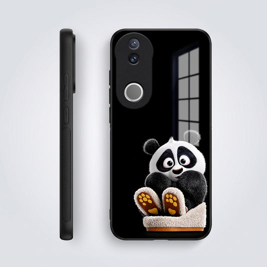 Vivo V50 5G Cute Panda Acrylic Glass Back Case