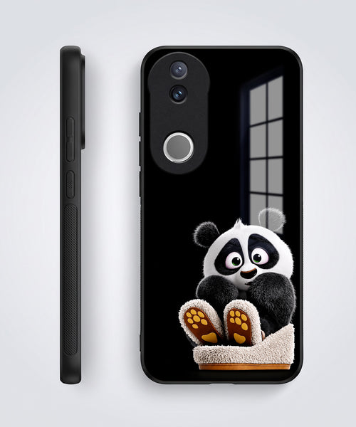 Vivo V50 5G Cute Panda Acrylic Glass Back Case