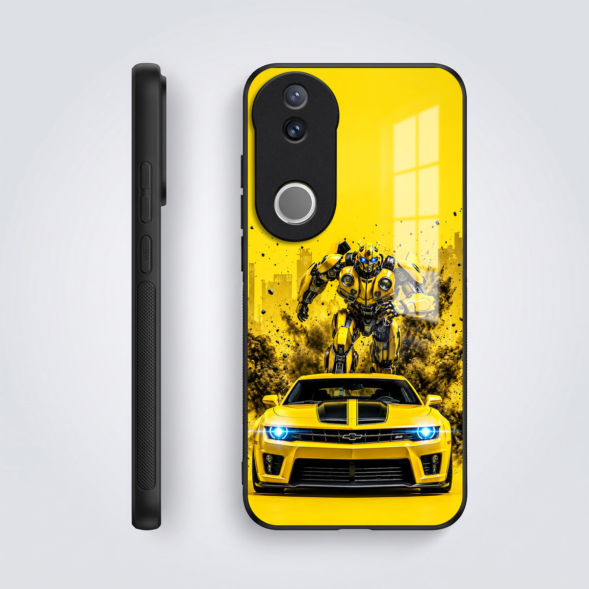 Vivo V50 5G Yellow Transformers Car Acrylic Glass Back Case