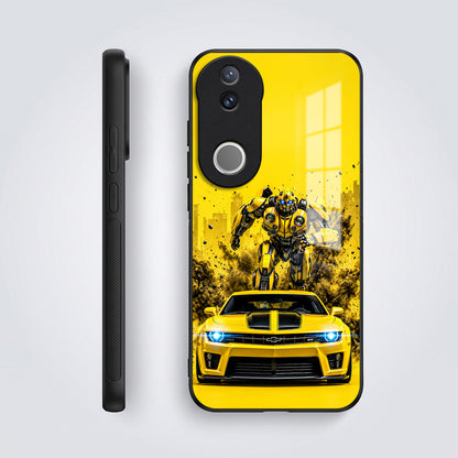 Vivo V50 5G Yellow Transformers Car Acrylic Glass Back Case