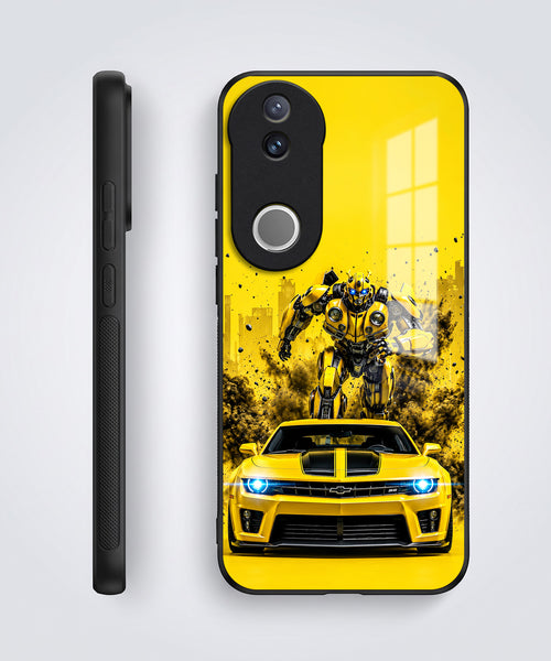 Vivo V50 5G Yellow Transformers Car Acrylic Glass Back Case