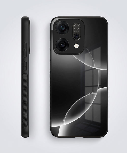 Oppo Reno 14 5G Premium Acrylic Shockproof Glass Back Case (Black Wave)