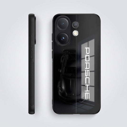 Vivo V60 5G Premium Acrylic Shockproof Glass Back Case (Black Porsche)