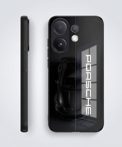 Vivo V60 5G Premium Acrylic Shockproof Glass Back Case (Black Porsche)