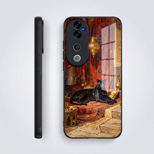 Vivo V40 Pro 5G Royal Black Panther Acrylic Glass Back Case