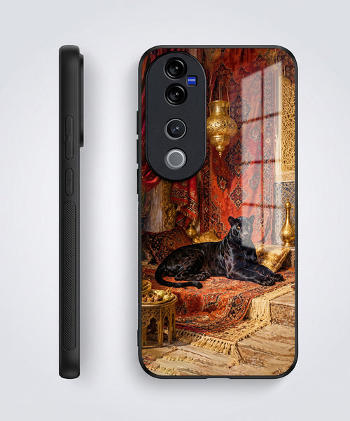 Vivo V40 Pro 5G Royal Black Panther Acrylic Glass Back Case