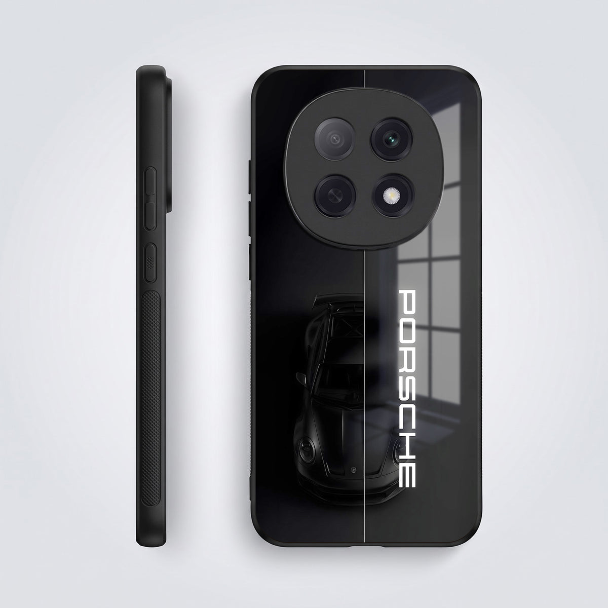 Oppo F29 Pro 5G Premium Acrylic Shockproof Glass Back Case (Black Porsche)