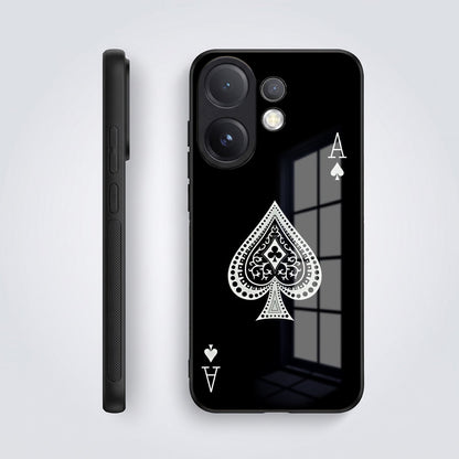 Vivo V60 5G Premium Acrylic Shockproof Glass Back Case (Black Ace)