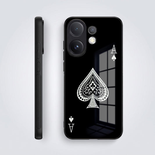Vivo V60 5G Premium Acrylic Shockproof Glass Back Case (Black Ace)