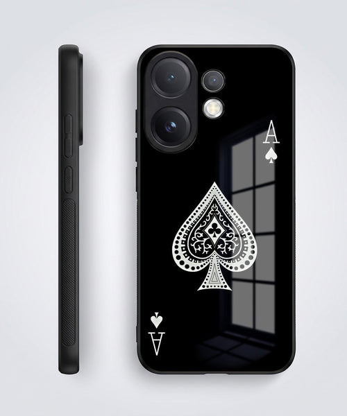Vivo V60 5G Premium Acrylic Shockproof Glass Back Case (Black Ace)