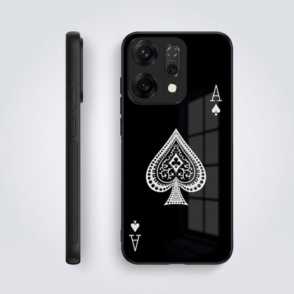 Oppo Reno 14 5G Premium Acrylic Shockproof Glass Back Case (Black Ace)