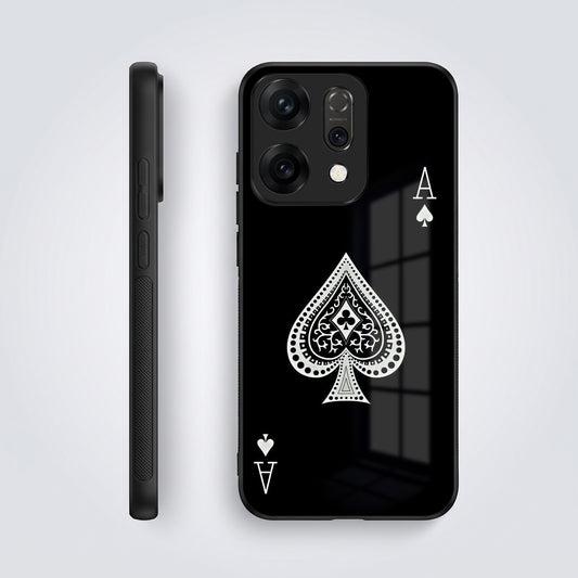 Oppo Reno 14 5G Premium Acrylic Shockproof Glass Back Case (Black Ace)