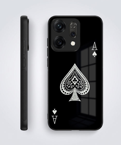 Oppo Reno 14 5G Premium Acrylic Shockproof Glass Back Case (Black Ace)