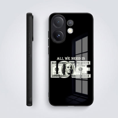 Vivo V60 5G Premium Acrylic Shockproof Glass Back Case (Money Love)