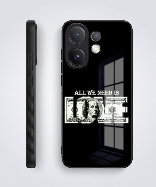 Vivo V60 5G Premium Acrylic Shockproof Glass Back Case (Money Love)
