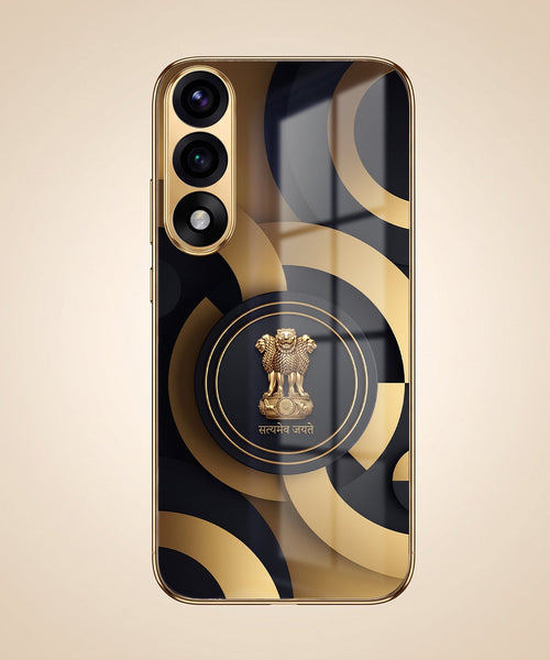 Oneplus Nord 5 5G Royal Emblem Gold Electroplated Glass Phone Back Case