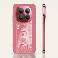 Redmi Note 15 Pro+ 5G Luxury Royal Queen Pink Electroplated Glass Phone Back Case