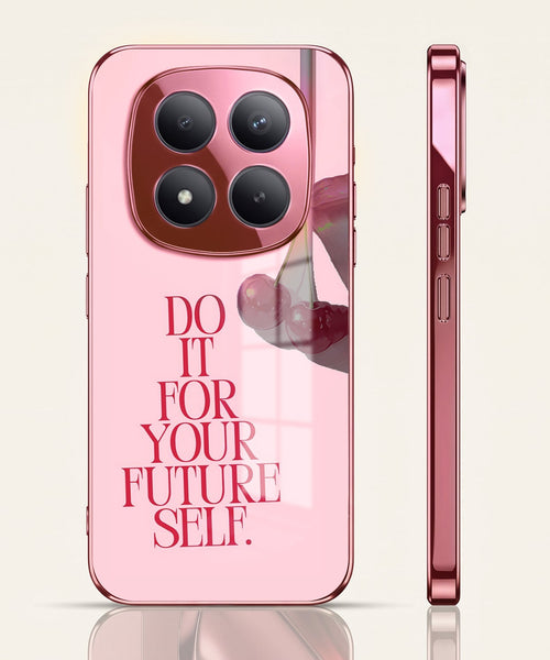Redmi Note 15 Pro+ 5G Future Self Pink Electroplated Glass Phone Back Case