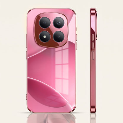 Redmi Note 15 Pro+ 5G Luxury Glossy Wave Pink Electroplated Glass Phone Back Case