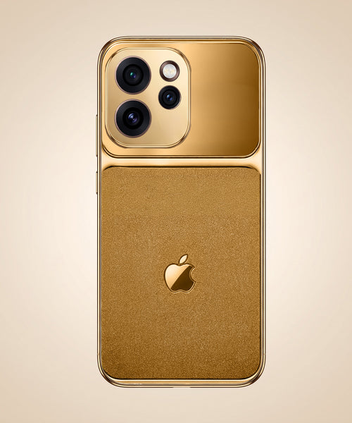 Oppo Reno 15 Pro Mini 5G Royal Touch Apple Gold Electroplated Glass Phone Back Case