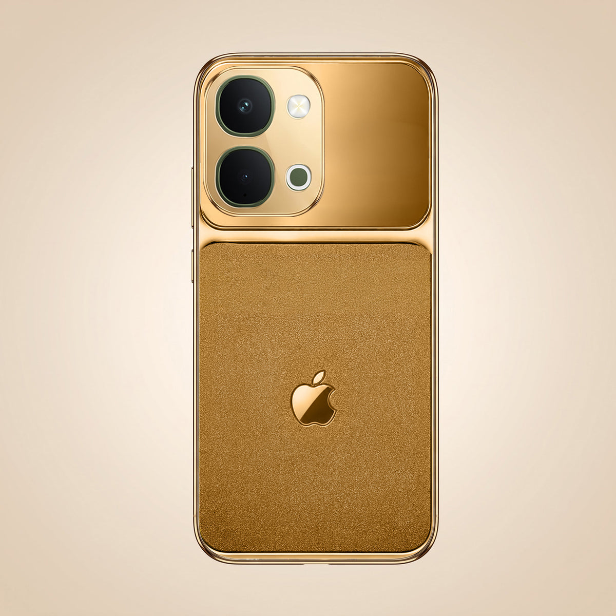 Vivo T5x 5G Royal Touch Apple Gold Electroplated Glass Phone Back Case