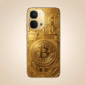 Vivo T5x 5G Bitcoin Gold Electroplated Glass Phone Back Case