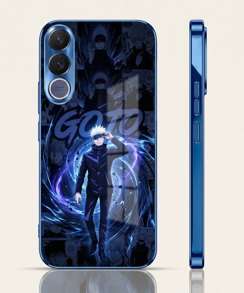 Vivo V70 FE 5G Jujutsu Kaisen Blue Electroplated Glass Phone Back Case