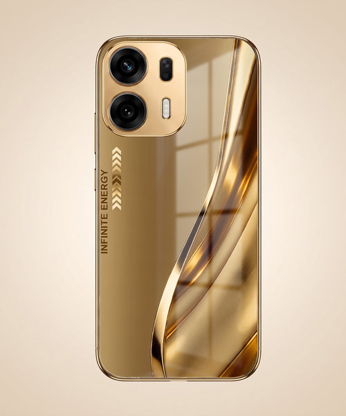 Oppo K14 Plus 5G Luxury Infinity Energy Gold Electroplated Glass Phone Case