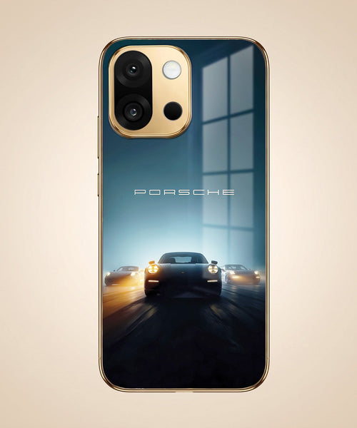 OnePlus 13s 5G Porsche Luxury Gold Electroplated Glass Phone Back Case