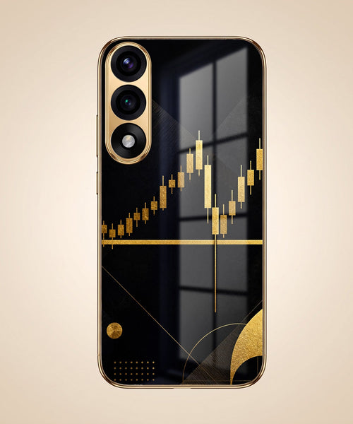 Oneplus Nord 5 5G Trading Candles Gold Electroplated Glass Phone Back Case