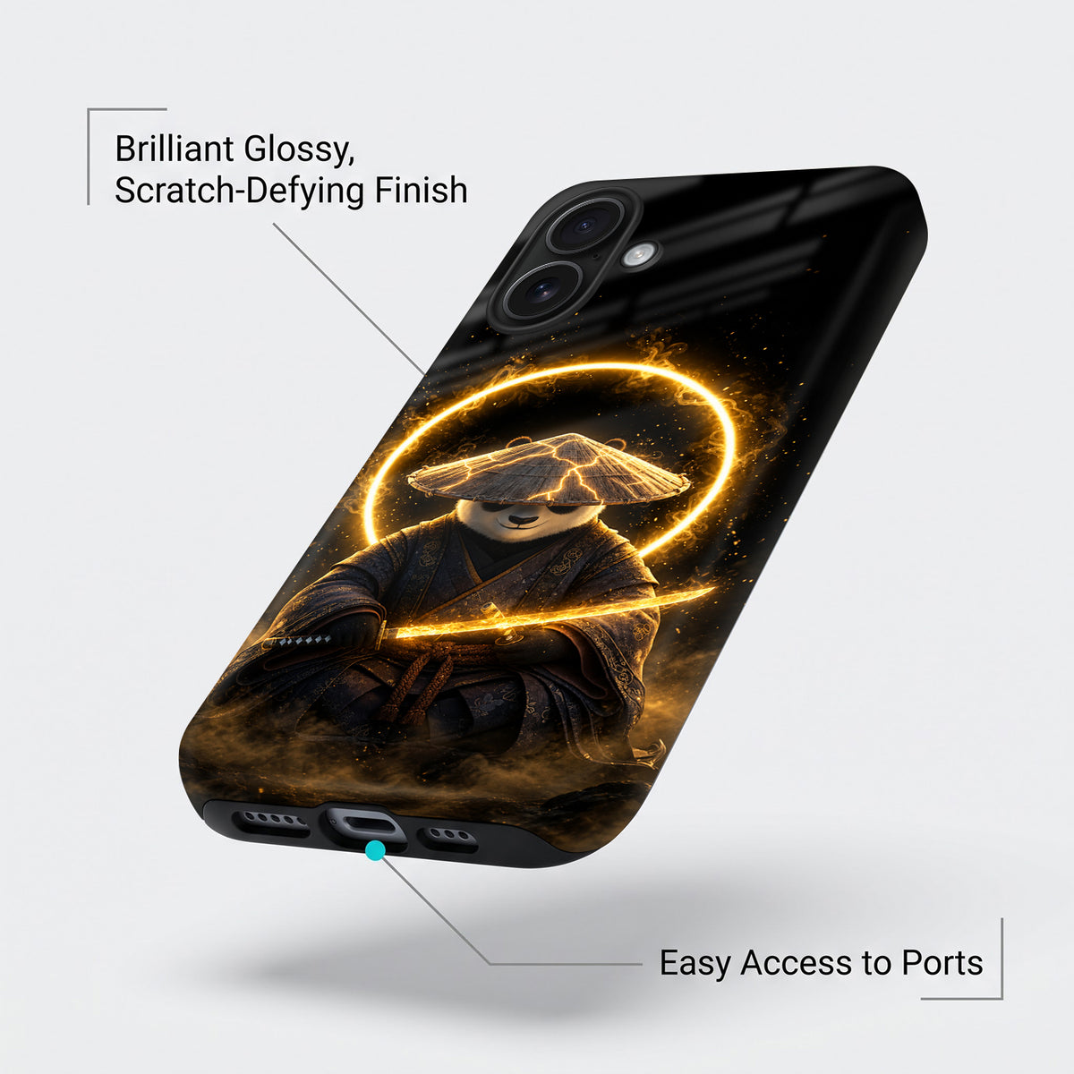 iPhone 16 5G Warrior Panda Protective Case