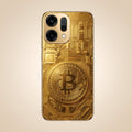 Oppo Reno 14 5G Bitcoin Gold Electroplated Glass Phone Back Case