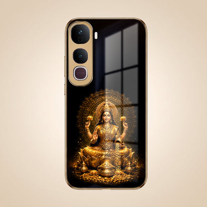 Vivo Y400 Pro 5G Golden Maa Lakshmi Gold Electroplated Glass Phone Back Case